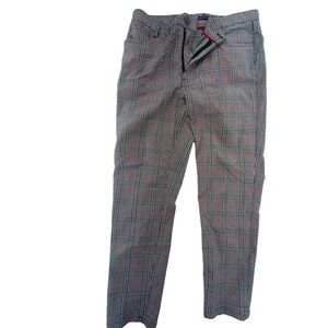 Tommy Hilfiger Women's Plaid Ankle Pants Trousers Career Casual‎ Black Red 12